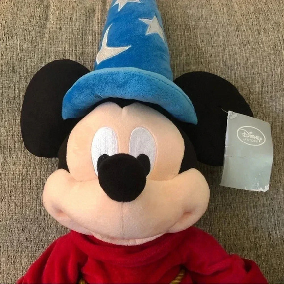 Disney Store Mickey Mouse Sorcerer Apprentice Fantasia 24" Tall  Plush Stuff Toy - Picture 2 of 9